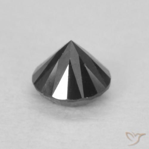 Diamante Nero naturale da 0.15 ct, Rotondo, Opaco