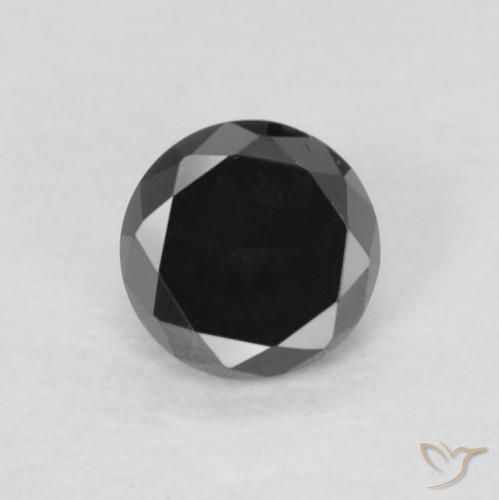 0.15ct Naturale Nero Diamante, Rotondo, Opaco