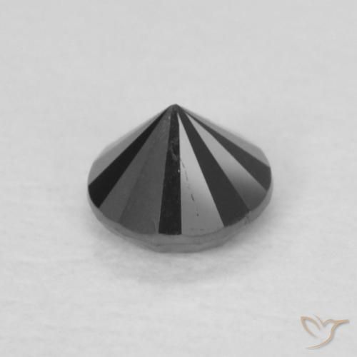 Diamante Nero naturale da 0.15 ct, Rotondo, Opaco