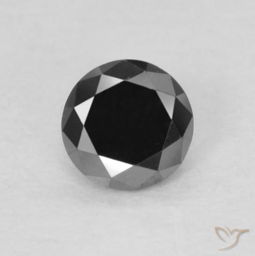 0.14ct Naturale Nero Diamante, Rotondo, Opaco