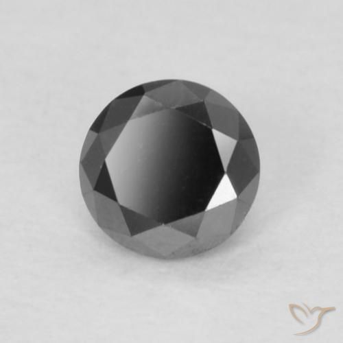 Diamante Nero naturale da 0.14 ct, Rotondo, Opaco