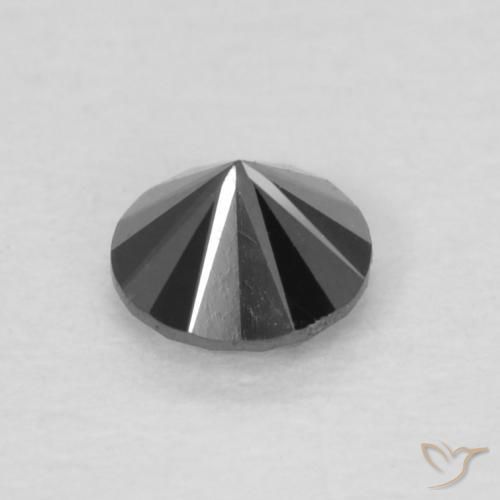 Diamante Nero naturale da 0.14 ct, Rotondo, Opaco
