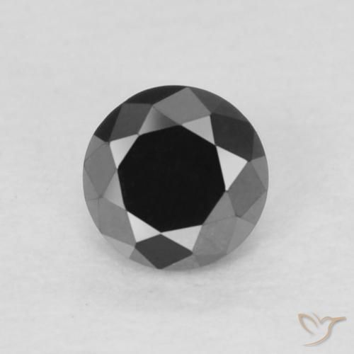 0.17ct Naturale Nero Diamante, Rotondo, Opaco