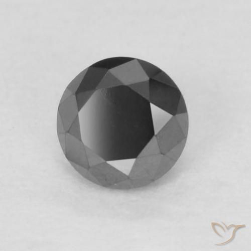 Diamante Nero naturale da 0.17 ct, Rotondo, Opaco