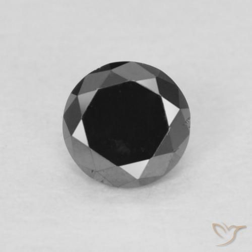 0.13ct Naturale Nero Diamante, Rotondo, Opaco