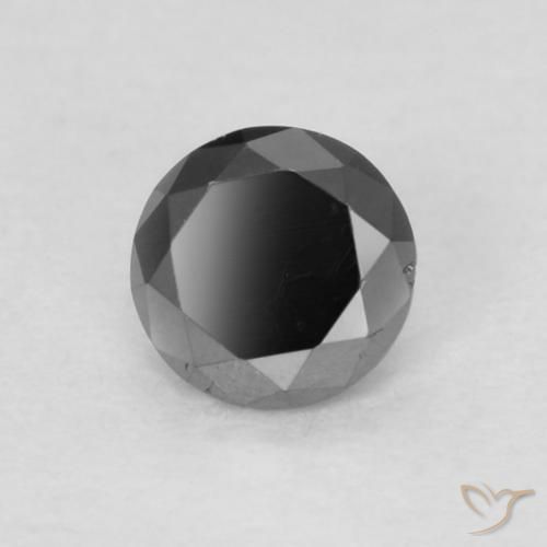 Diamante Nero naturale da 0.13 ct, Rotondo, Opaco