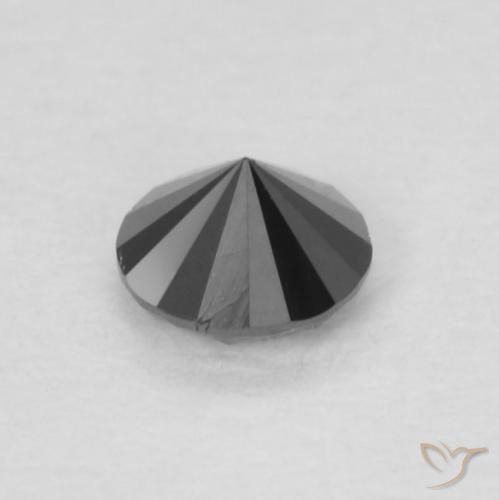 Diamante Nero naturale da 0.13 ct, Rotondo, Opaco
