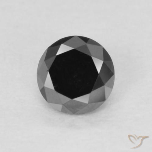 0.14ct Naturale Nero Diamante, Rotondo, Opaco