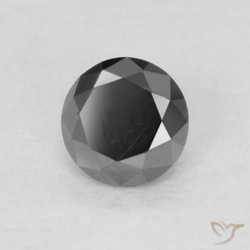 Diamante Nero naturale da 0.14 ct, Rotondo, Opaco
