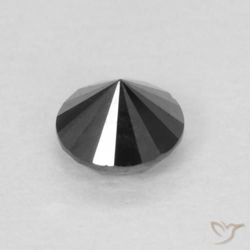 Diamante Nero naturale da 0.14 ct, Rotondo, Opaco