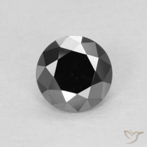 0.12ct Naturale Nero Diamante, Rotondo, Opaco
