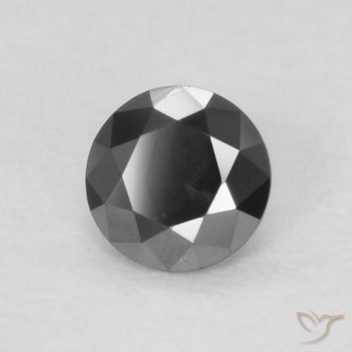 Diamante Nero naturale da 0.12 ct, Rotondo, Opaco