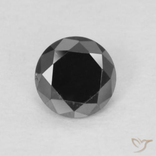 0.13ct Naturale Nero Diamante, Rotondo, Opaco