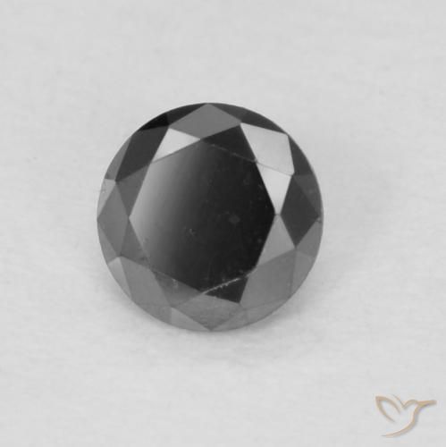 Diamante Nero naturale da 0.13 ct, Rotondo, Opaco