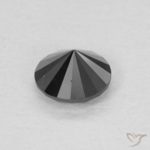 Diamante Nero naturale da 0.13 ct, Rotondo, Opaco