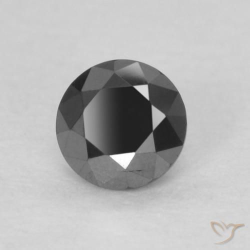 Diamante Nero naturale da 0.14 ct, Rotondo, Opaco