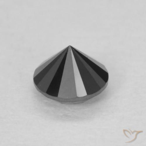 Diamante Nero naturale da 0.14 ct, Rotondo, Opaco