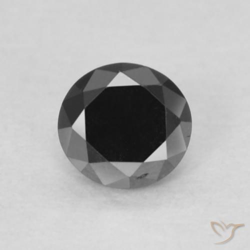 0.15ct Naturale Nero Diamante, Rotondo, Opaco