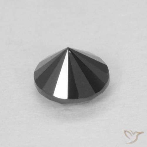 Diamante Nero naturale da 0.15 ct, Rotondo, Opaco