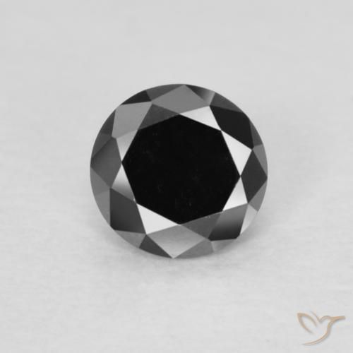 0.20ct Naturale Nero Diamante, Rotondo, Opaco