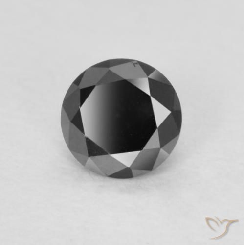 Diamante Nero naturale da 0.20 ct, Rotondo, Opaco