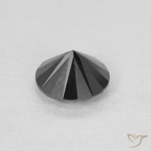 Diamante Nero naturale da 0.20 ct, Rotondo, Opaco
