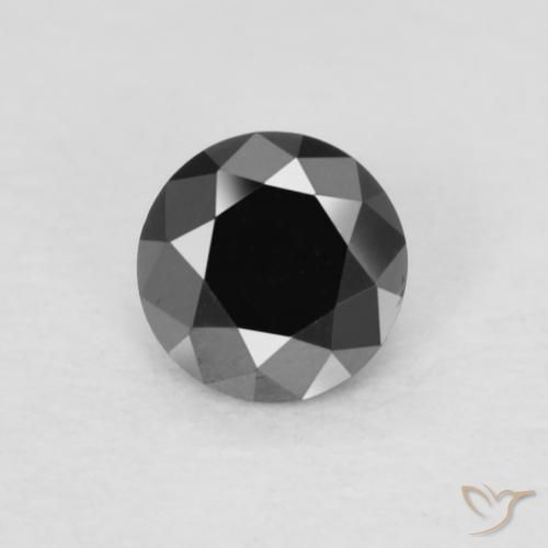 0.19ct Naturale Nero Diamante, Rotondo, Opaco