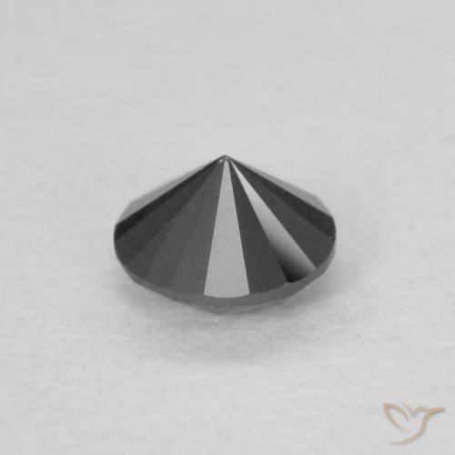 Diamante Nero naturale da 0.19 ct, Rotondo, Opaco