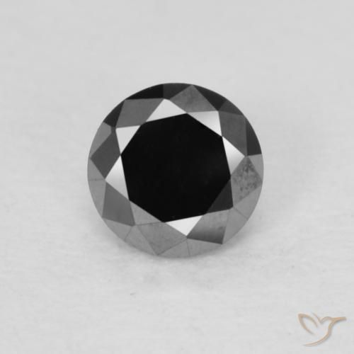 0.23ct Naturale Nero Diamante, Rotondo, Opaco