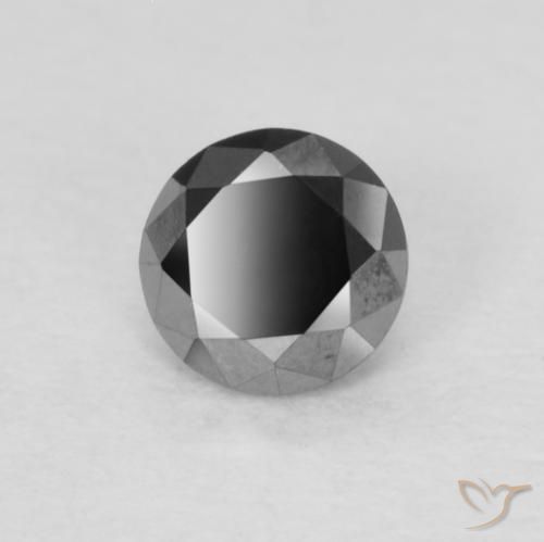 Diamante Nero naturale da 0.23 ct, Rotondo, Opaco