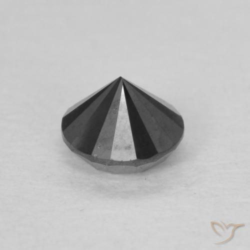 Diamante Nero naturale da 0.23 ct, Rotondo, Opaco