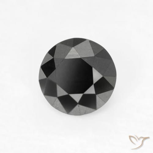 Diamante Nero naturale da 0.20 ct, Rotondo, Opaco