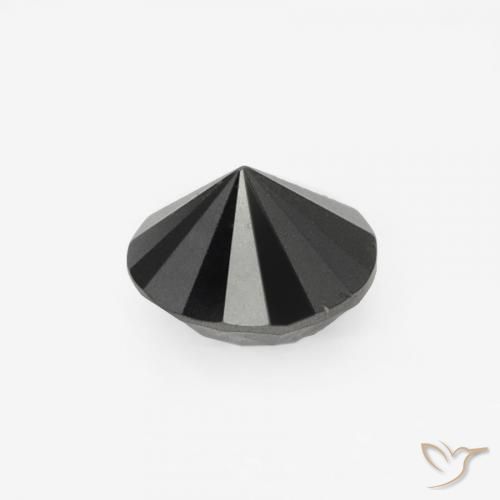 Diamante Nero naturale da 0.20 ct, Rotondo, Opaco
