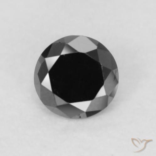 0.05ct Naturale Nero Diamante, Rotondo, Opaco