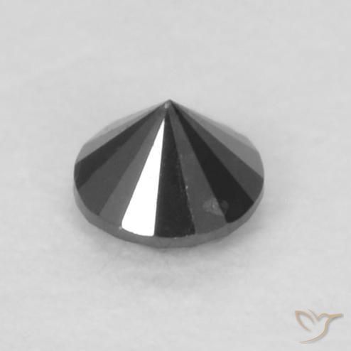 Diamante Nero naturale da 0.05 ct, Rotondo, Opaco