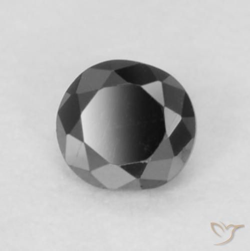 Diamante Nero naturale da 0.05 ct, Rotondo, Opaco