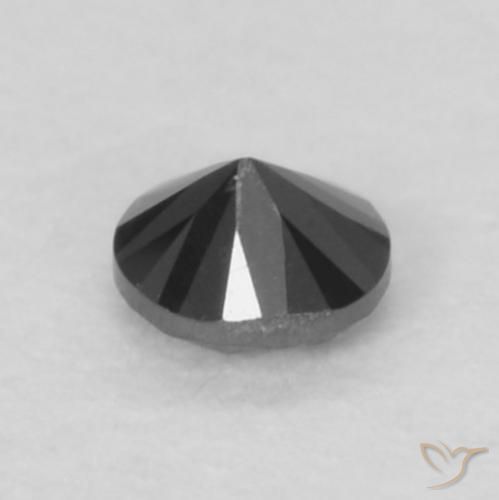 Diamante Nero naturale da 0.05 ct, Rotondo, Opaco