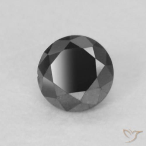Diamante Nero naturale da 0.05 ct, Rotondo, Opaco