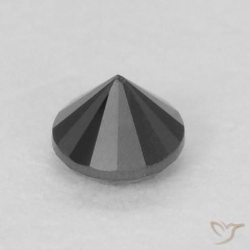 Diamante Nero naturale da 0.05 ct, Rotondo, Opaco