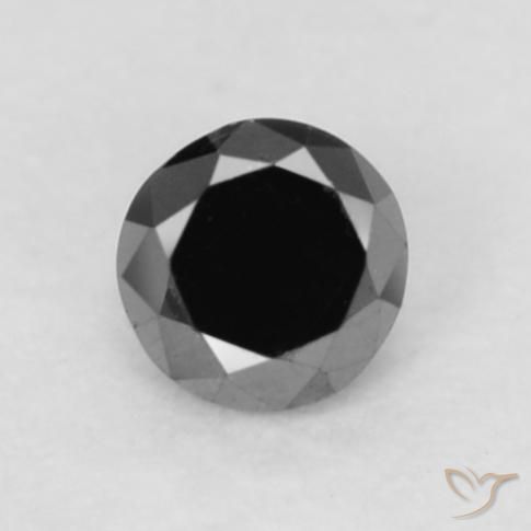 0.05ct Naturale Nero Diamante, Rotondo, Opaco