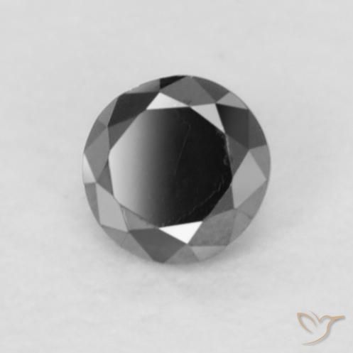 Diamante Nero naturale da 0.05 ct, Rotondo, Opaco