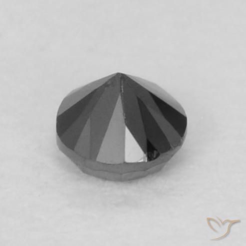 Diamante Nero naturale da 0.05 ct, Rotondo, Opaco