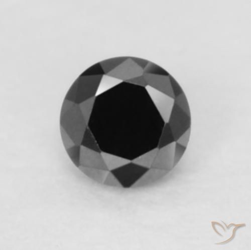0.05ct Naturale Nero Diamante, Rotondo, Opaco