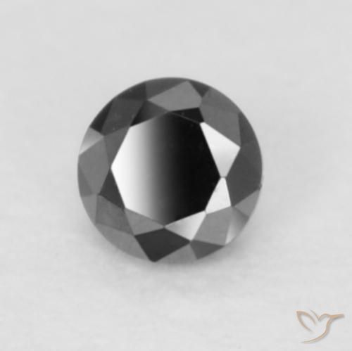 Diamante Nero naturale da 0.05 ct, Rotondo, Opaco