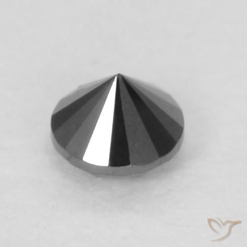 Diamante Nero naturale da 0.05 ct, Rotondo, Opaco