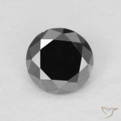 0.04ct Naturale Nero Diamante, Rotondo, Opaco