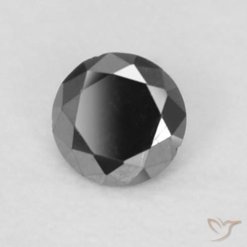 Diamante Nero naturale da 0.04 ct, Rotondo, Opaco