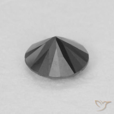 Diamante Nero naturale da 0.04 ct, Rotondo, Opaco