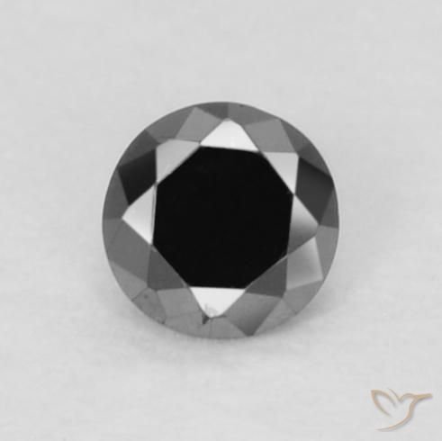0.05ct Naturale Nero Diamante, Rotondo, Opaco