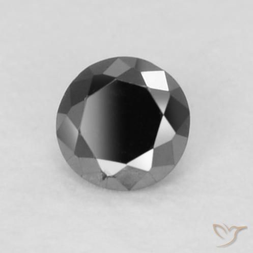 Diamante Nero naturale da 0.05 ct, Rotondo, Opaco